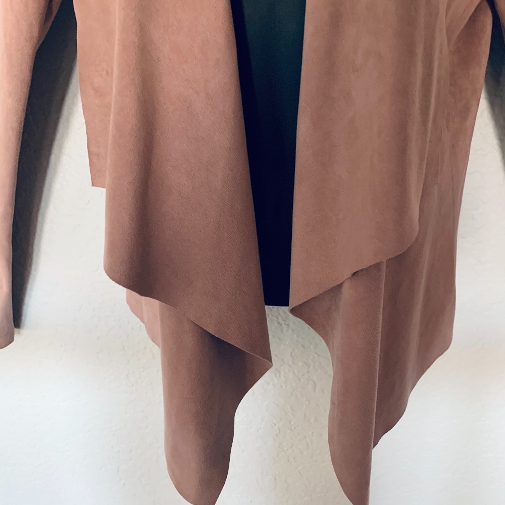 🪷Forever 21 women’s waterfall faux suede jacket/cardigan - Picture 2 of 7